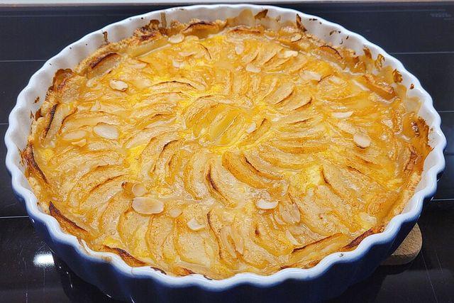 Apfelkuchen mit Vanillepudding backen