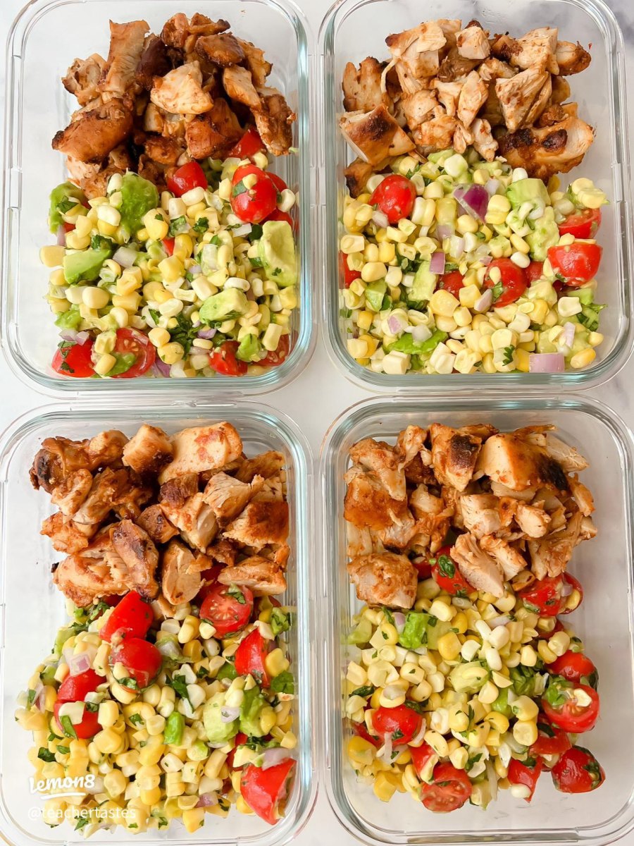 Meal Prep Hähnchen Mais Salat