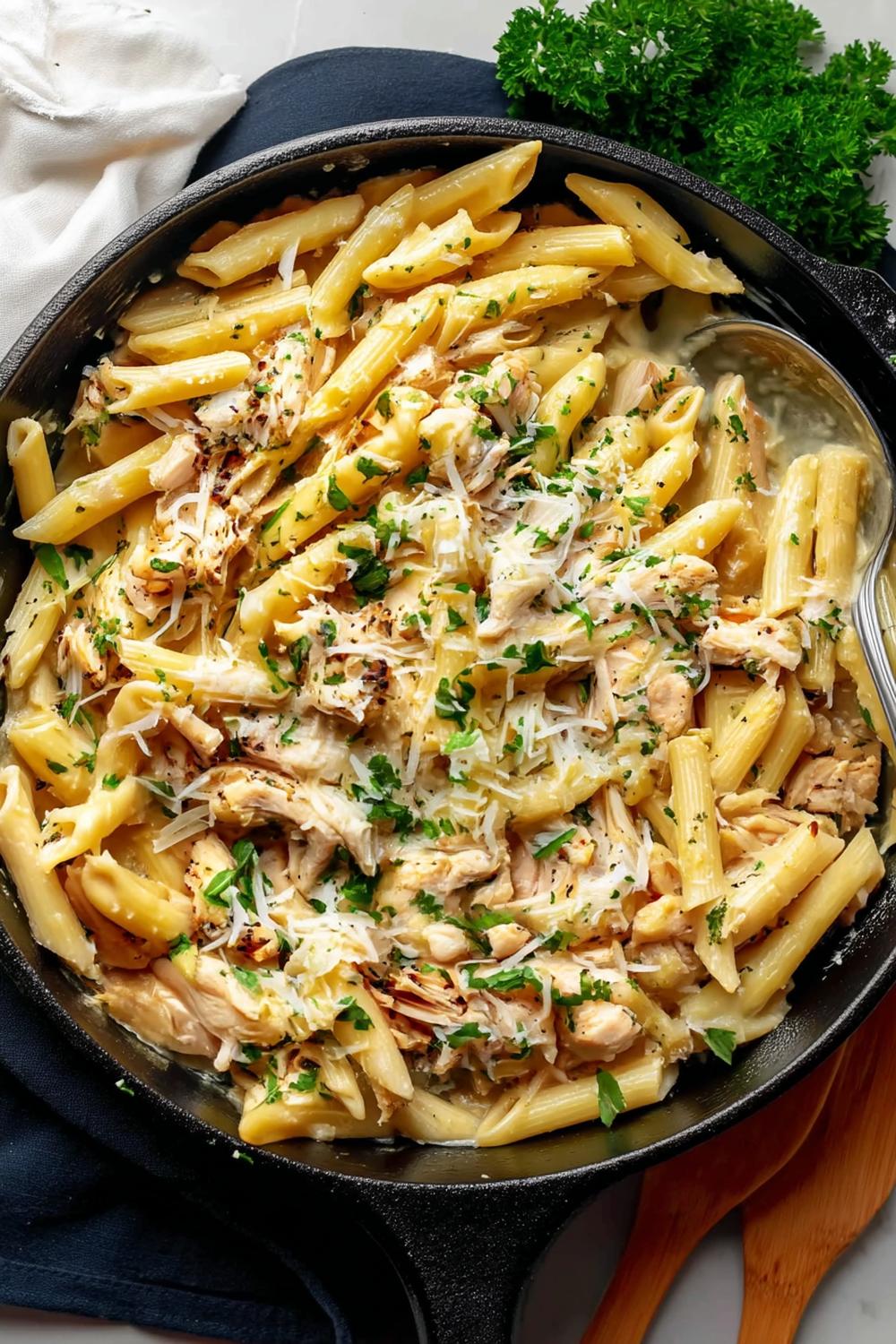 Cremige Penne mit Hähnchen