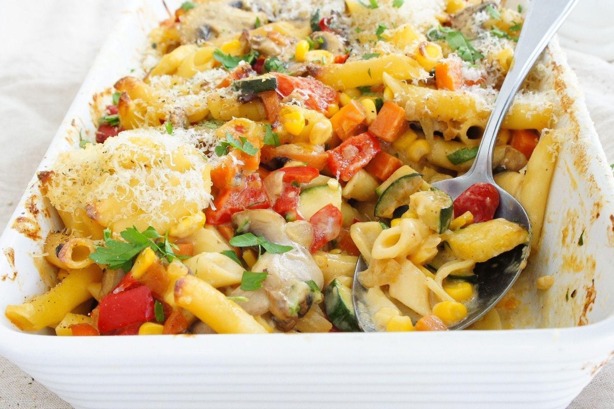Vegetarische Ofenpasta mit Gemüse einfach gemacht heute