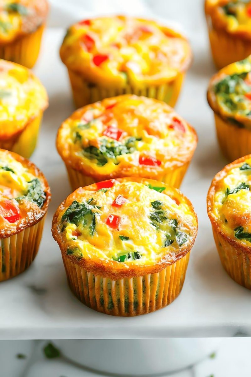 Eier-Muffins mit Hüttenkäse und Gemüse