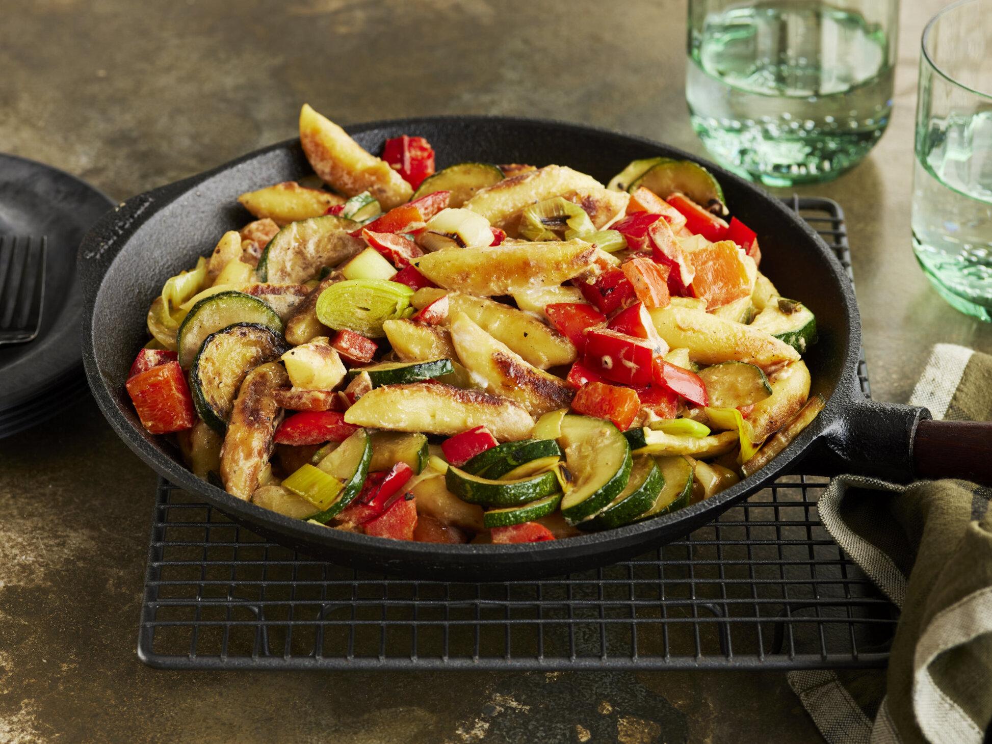 Gemüse für herzhafte Pfanne