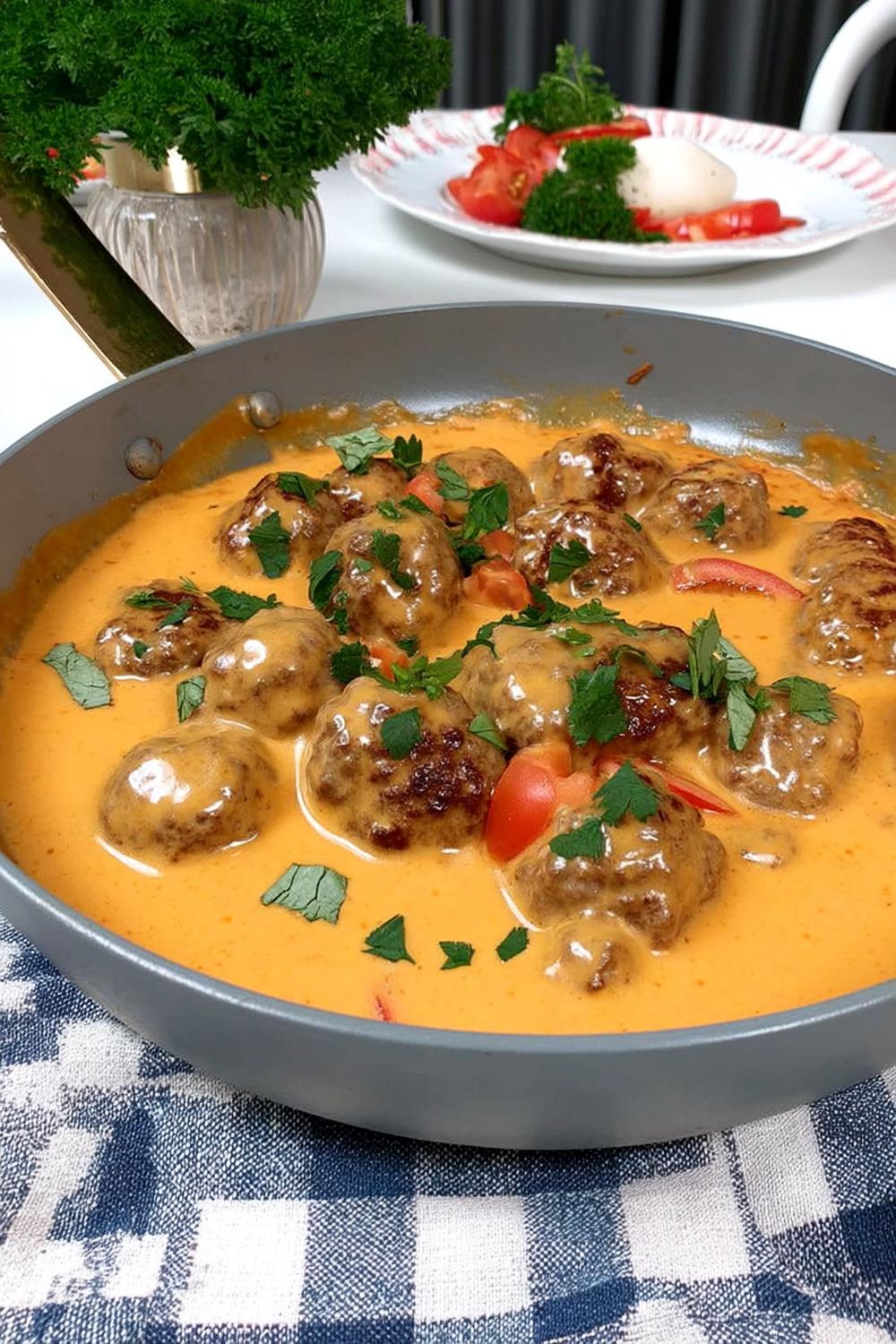 Hackbällchen in cremiger Sauce