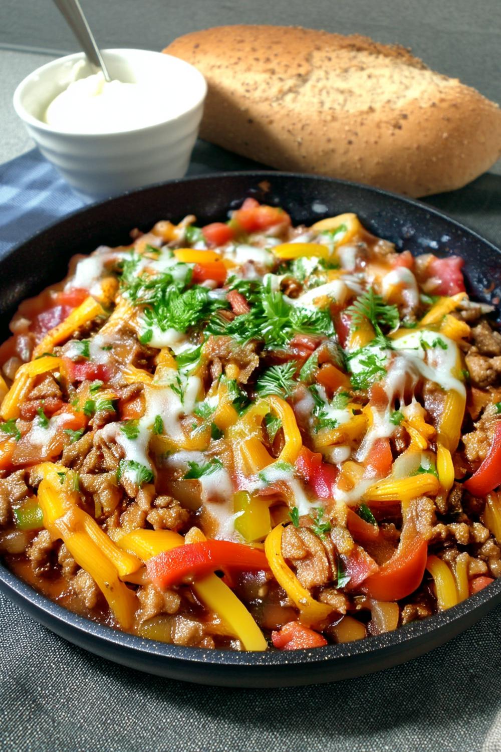 Hackfleisch-Paprika-Pfanne deftig