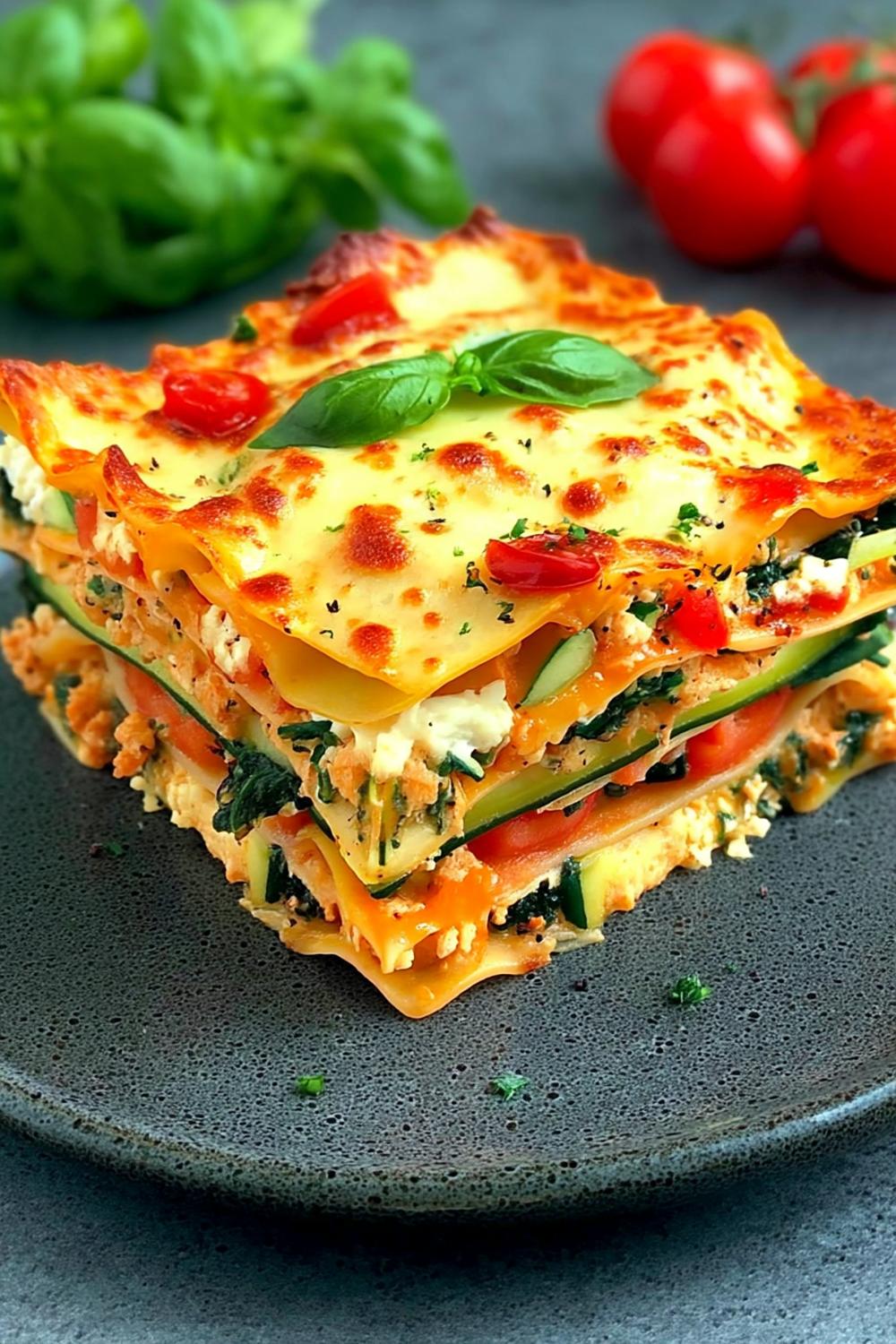 Gemüse-Lasagne-Schichten