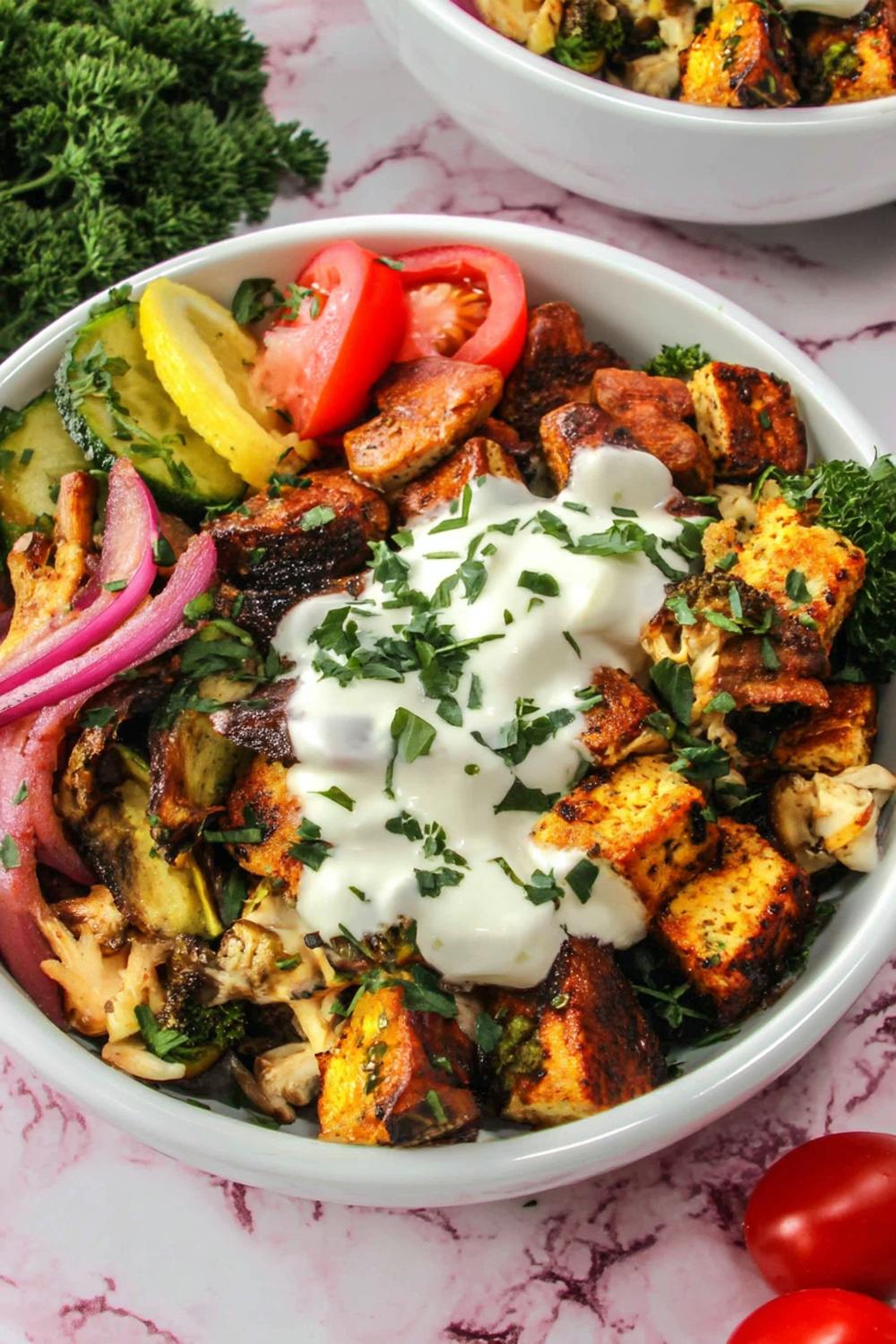 Geröstete Tofu-Bowl
