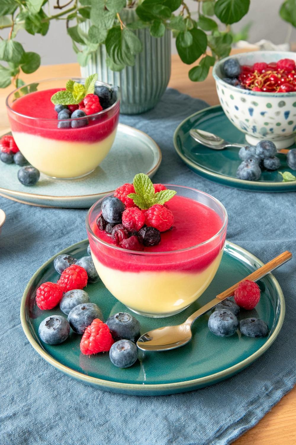 Schichtdessert mit Beeren