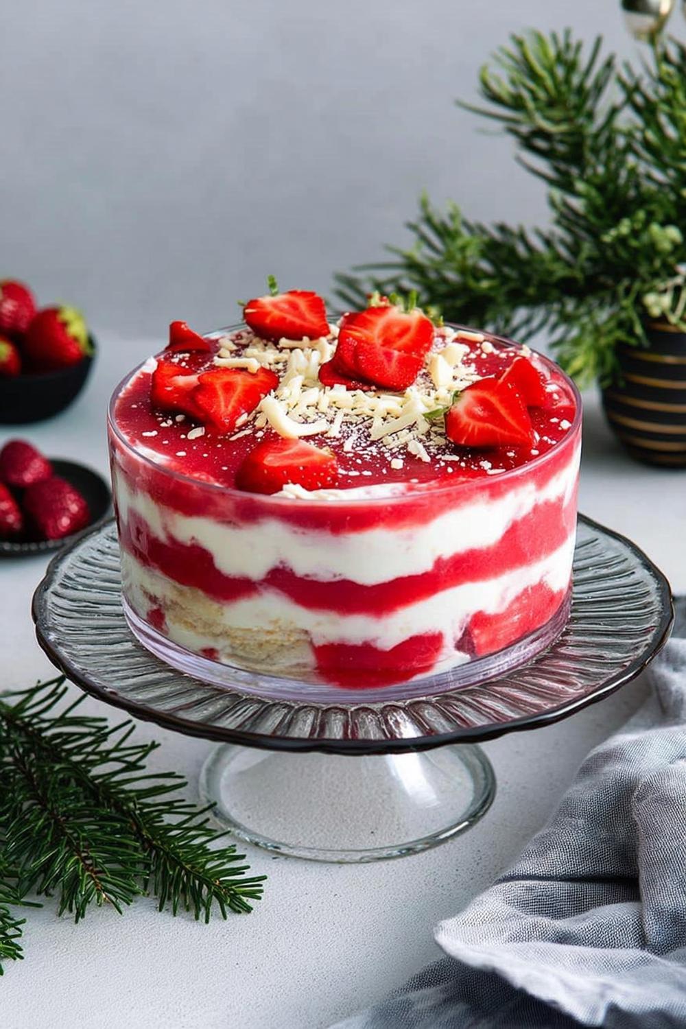 Erdbeer-Schichttorte zu Weihnachten