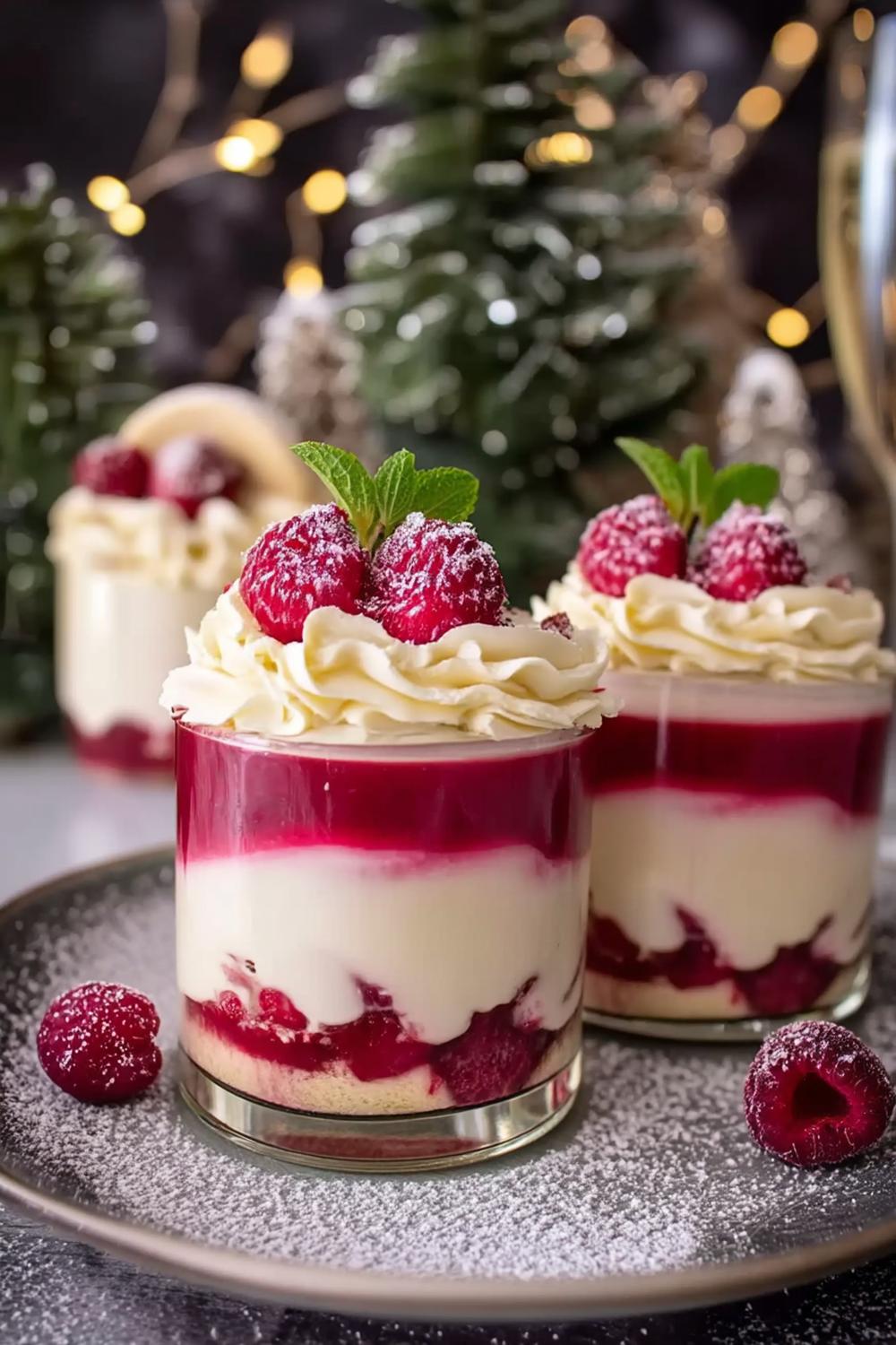Weihnachtliche Himbeer-Törtchen