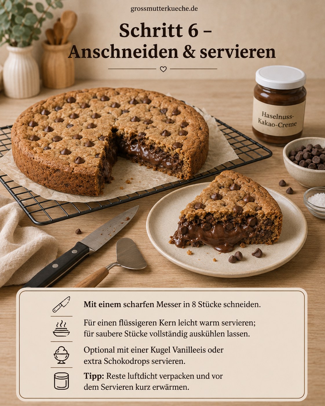 Nutella Cookie Kuchen Mit Schokoladenkern