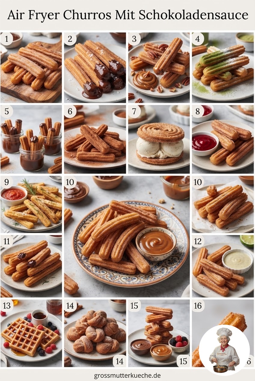 Air Fryer Churros Mit Schokoladensauce