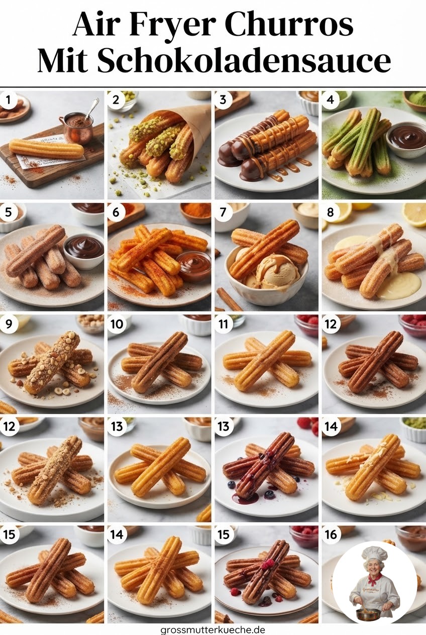Air Fryer Churros Mit Schokoladensauce