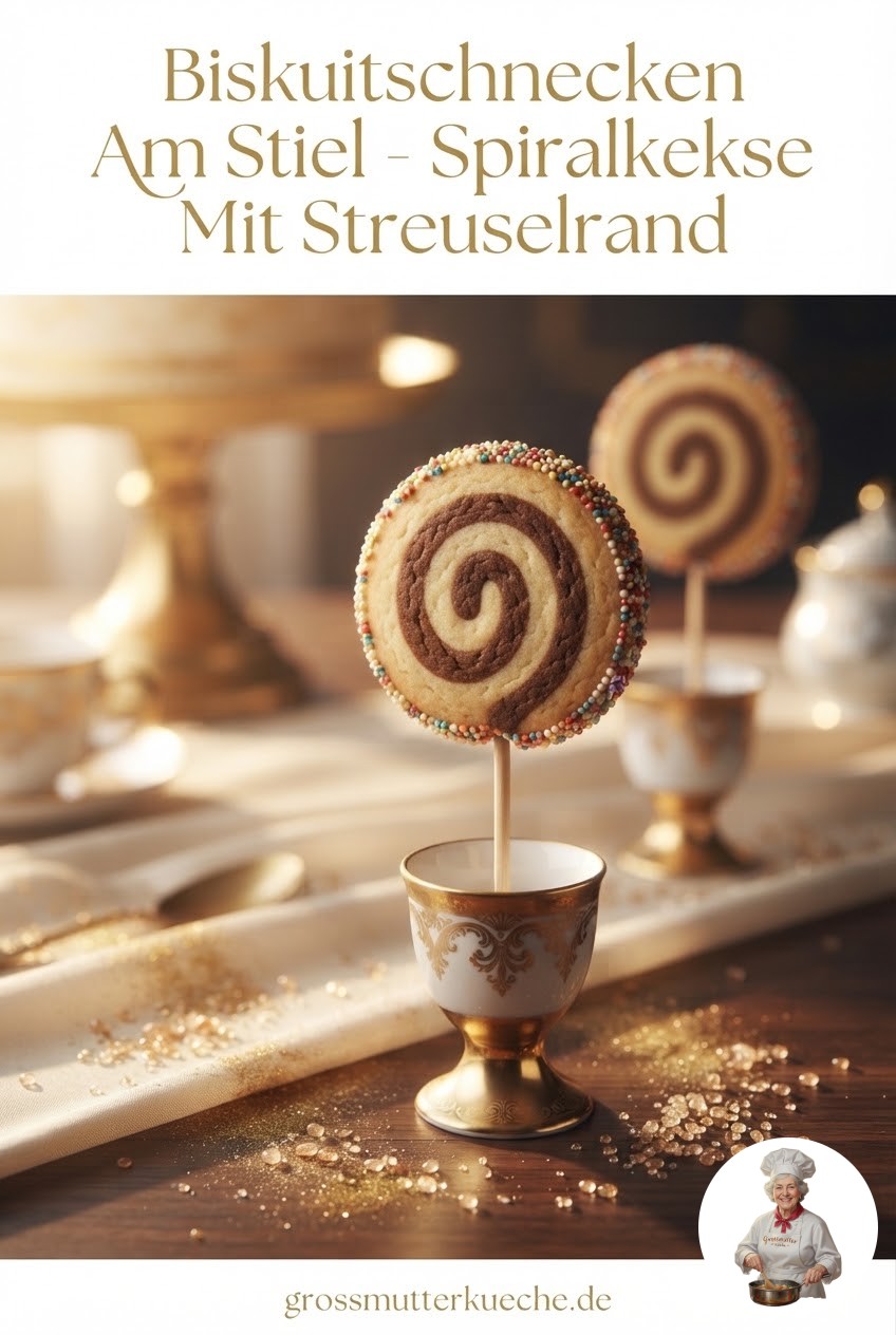 Biskuitschnecken Am Stiel - Spiralkekse Mit Streuselrand