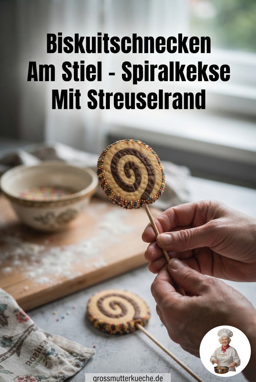 Biskuitschnecken Am Stiel - Spiralkekse Mit Streuselrand