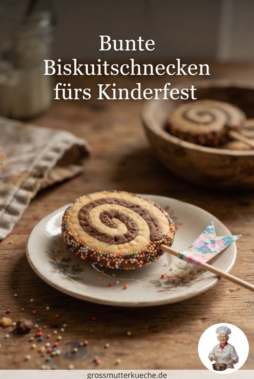 Bunte Biskuitschnecken fürs Kinderfest