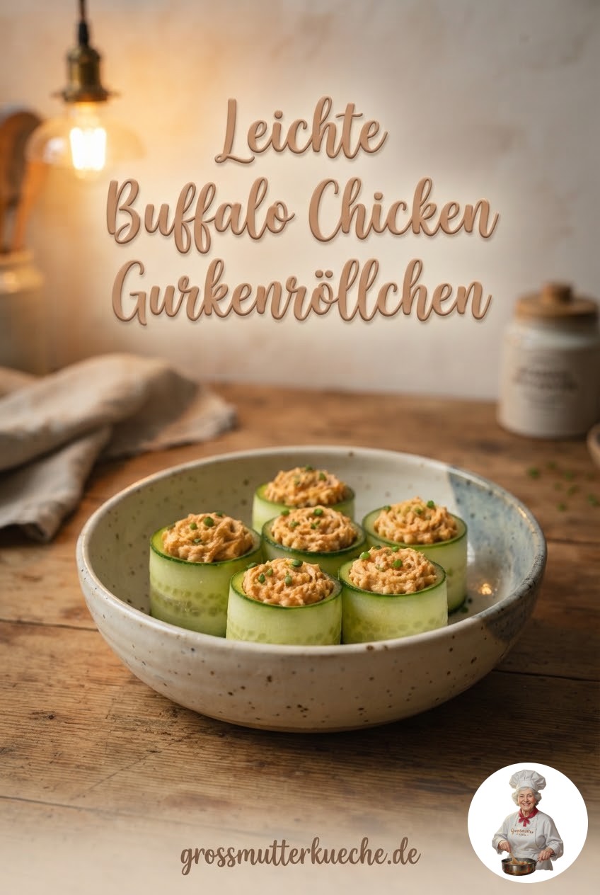Leichte Buffalo Chicken Gurkenröllchen