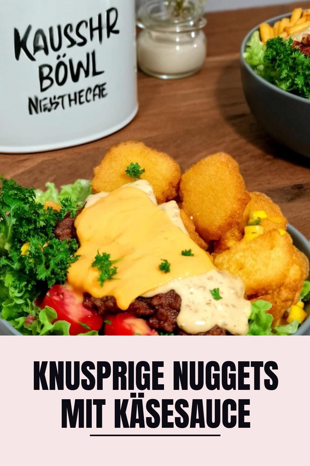 Knusprige Nuggets mit Käsesauce