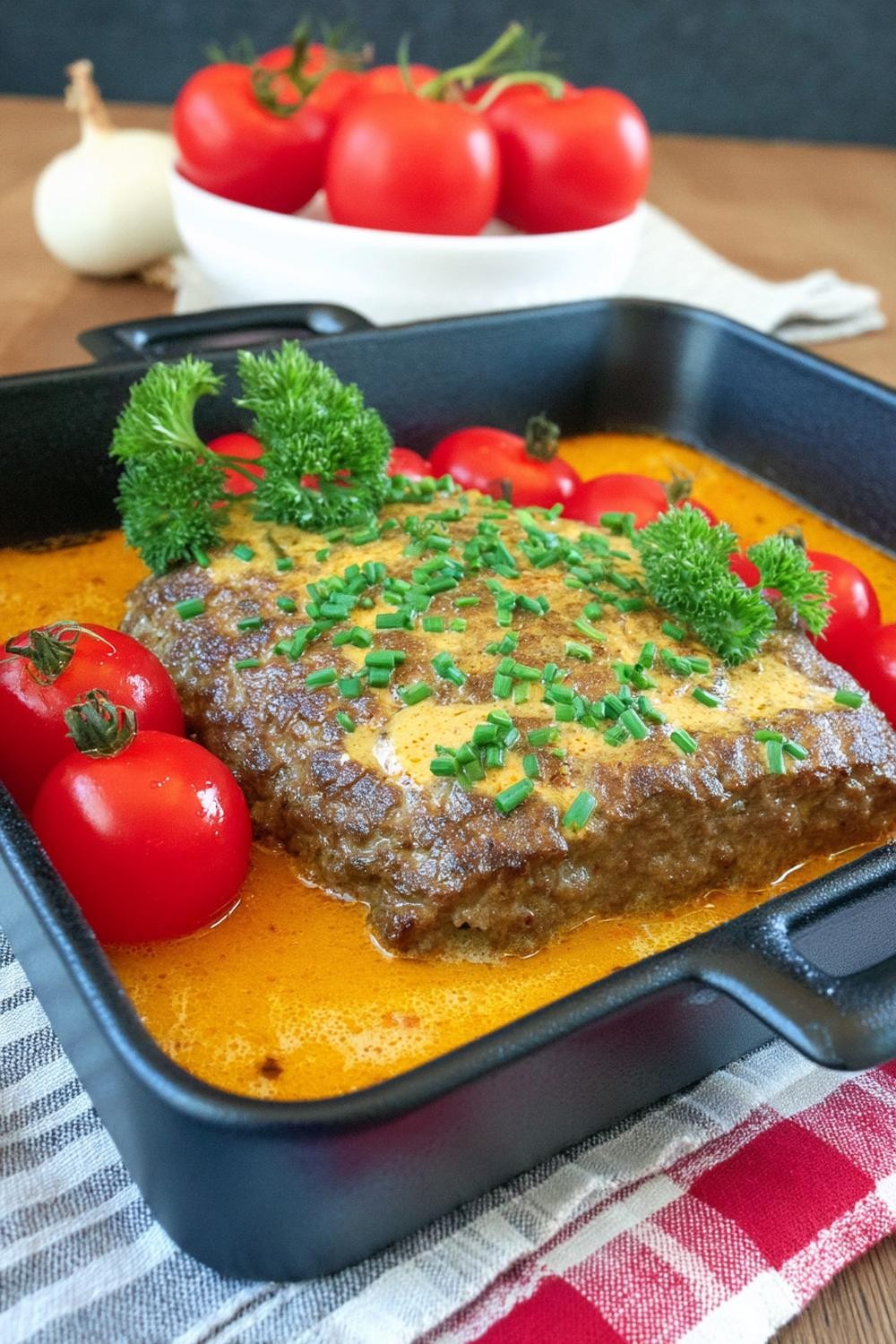 Saftiger Hackbraten in Sauce