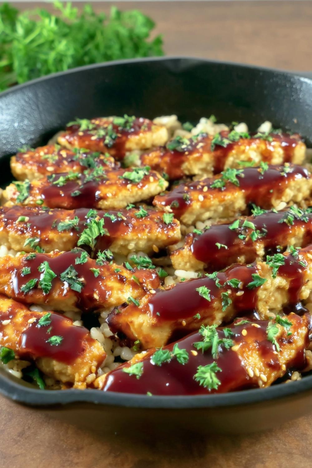 Glasierte Tofu-Würfel