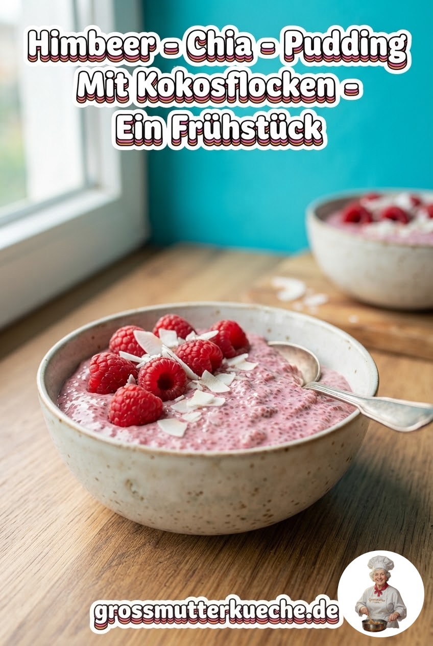 Himbeer - Chia - Pudding Mit Kokosflocken - Ein Frühstück,