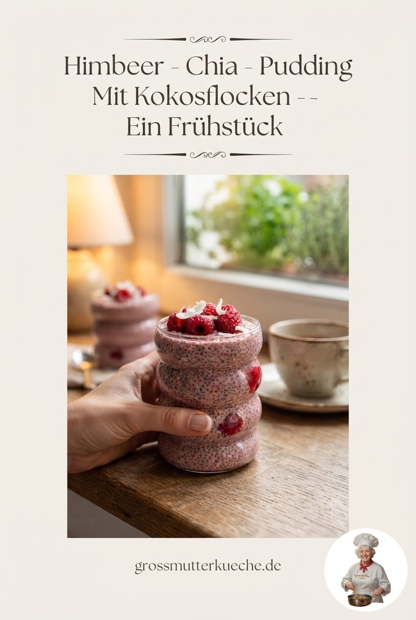 Himbeer - Chia - Pudding Mit Kokosflocken - Ein Frühstück,