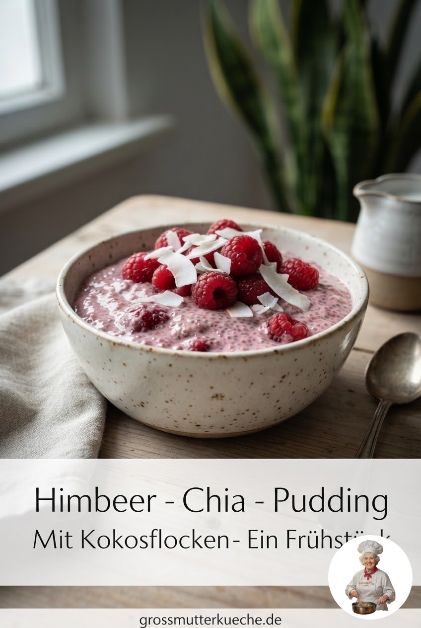 Himbeer - Chia - Pudding Mit Kokosflocken - Ein Frühstück,