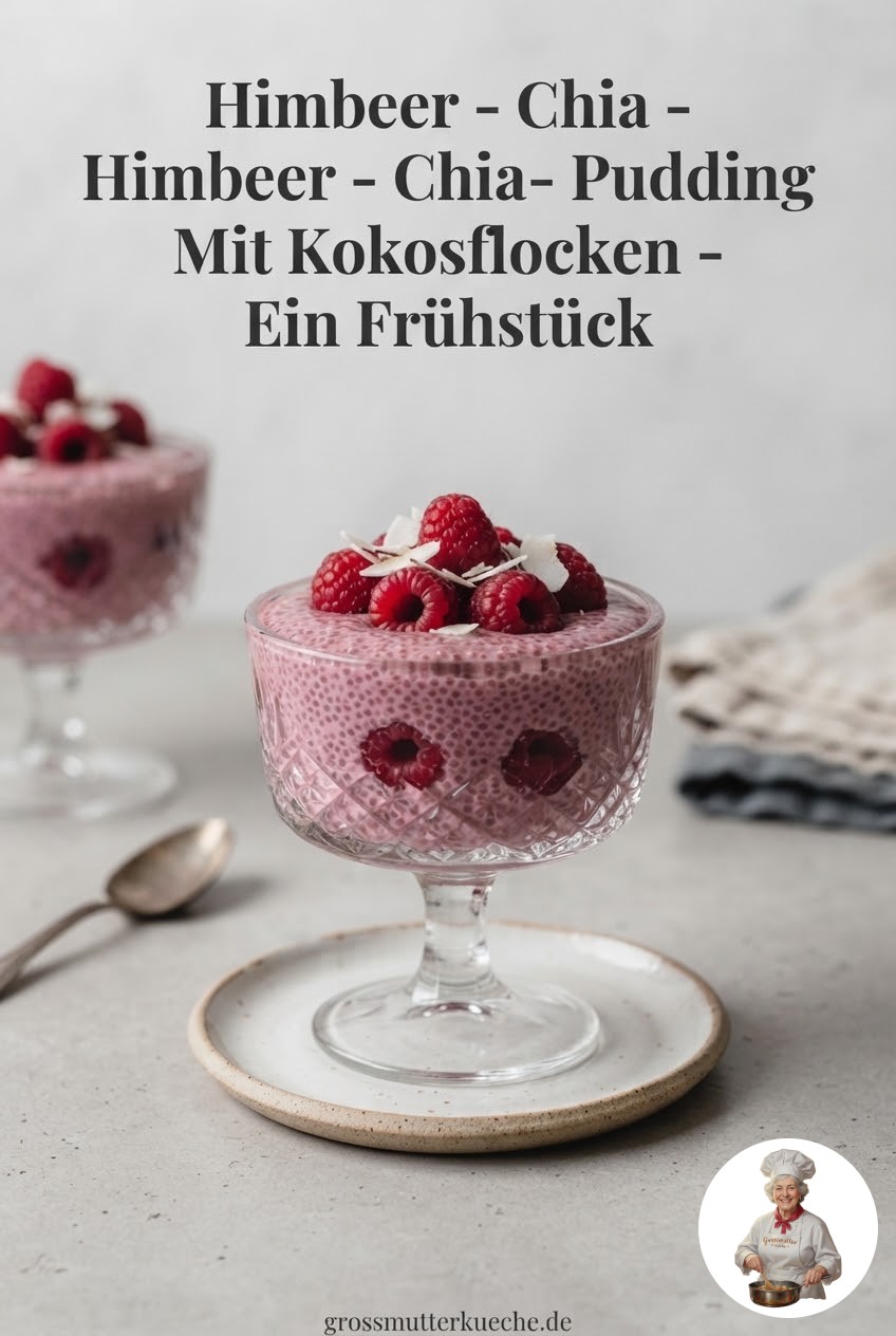 Himbeer - Chia - Pudding Mit Kokosflocken - Ein Frühstück,