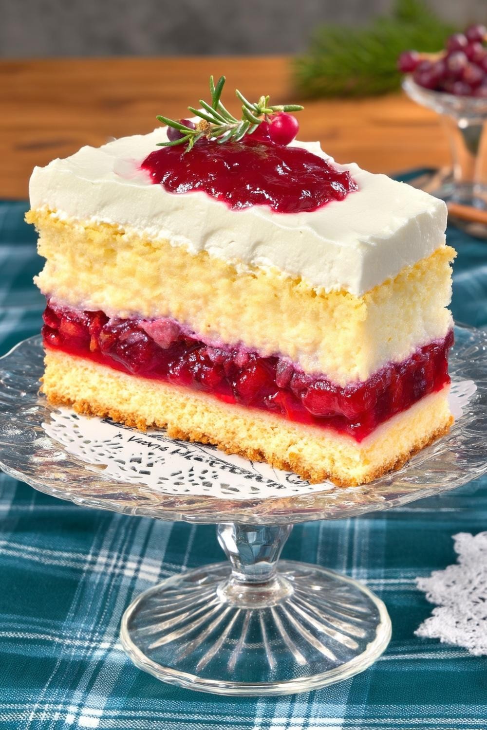 Cranberry-Sahne-Torte mit Rosmarin