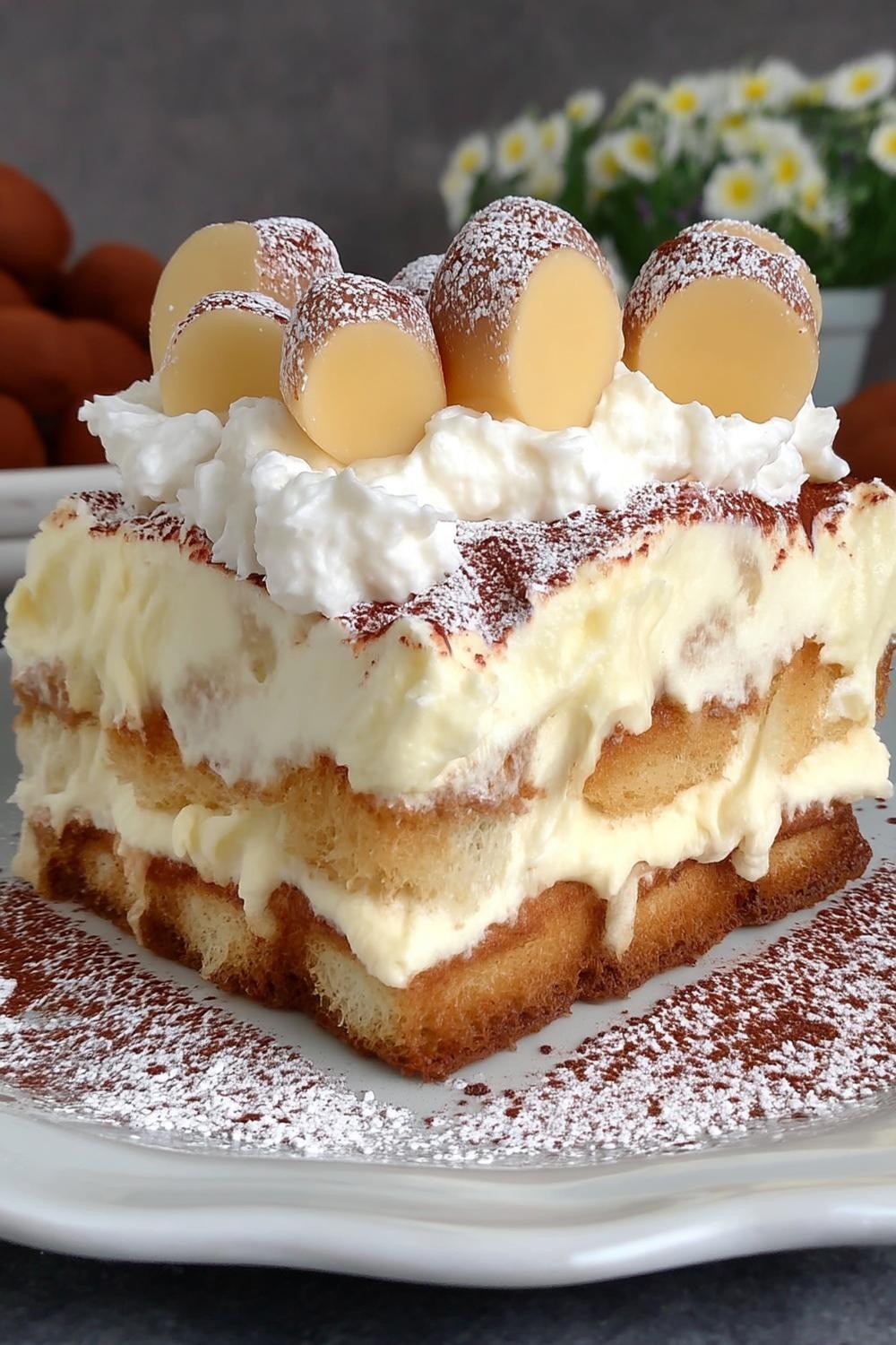 Tiramisu mit Amaretti-Kugeln