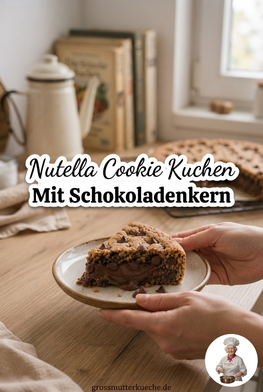 Nutella Cookie Kuchen Mit Schokoladenkern