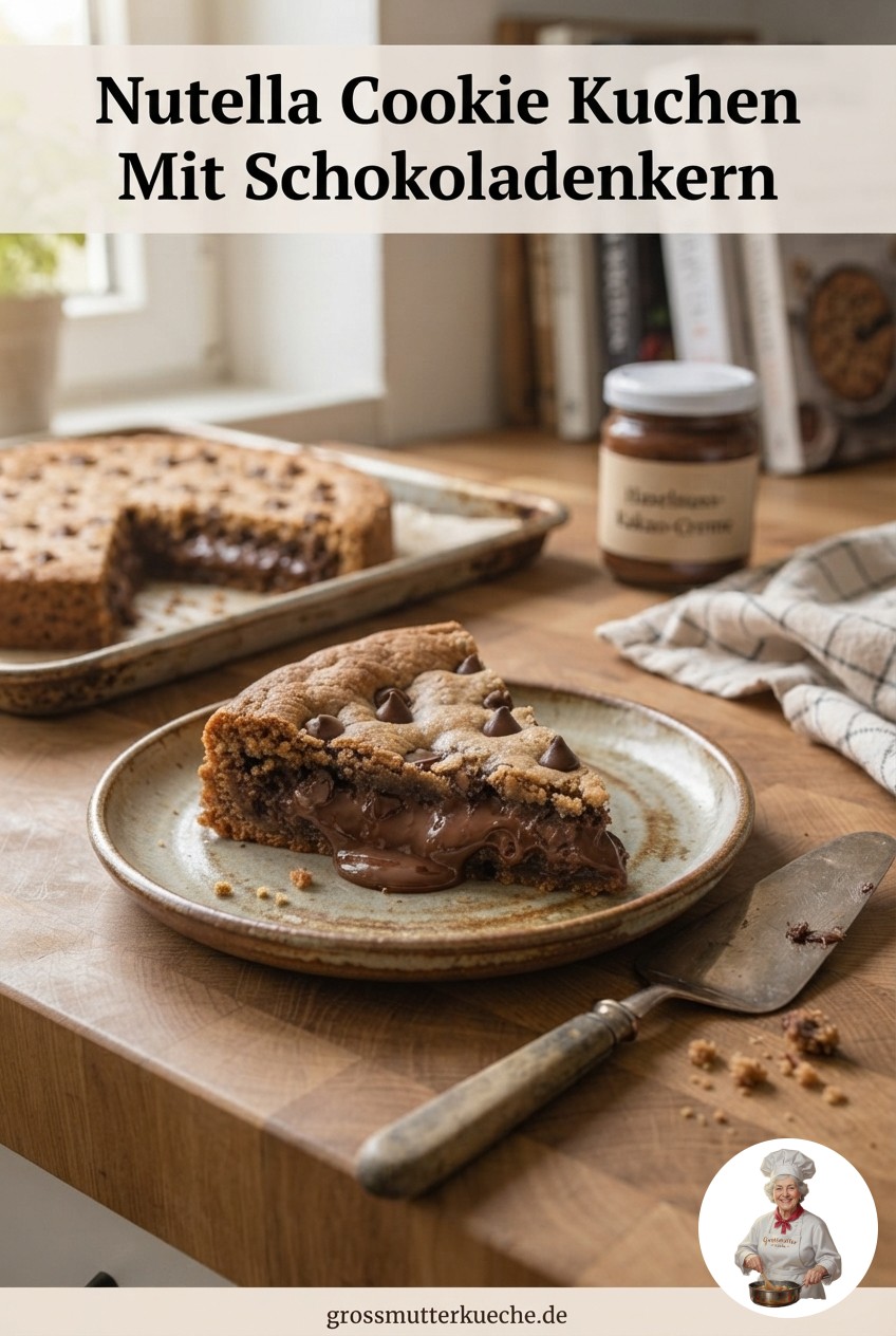 Nutella Cookie Kuchen Mit Schokoladenkern