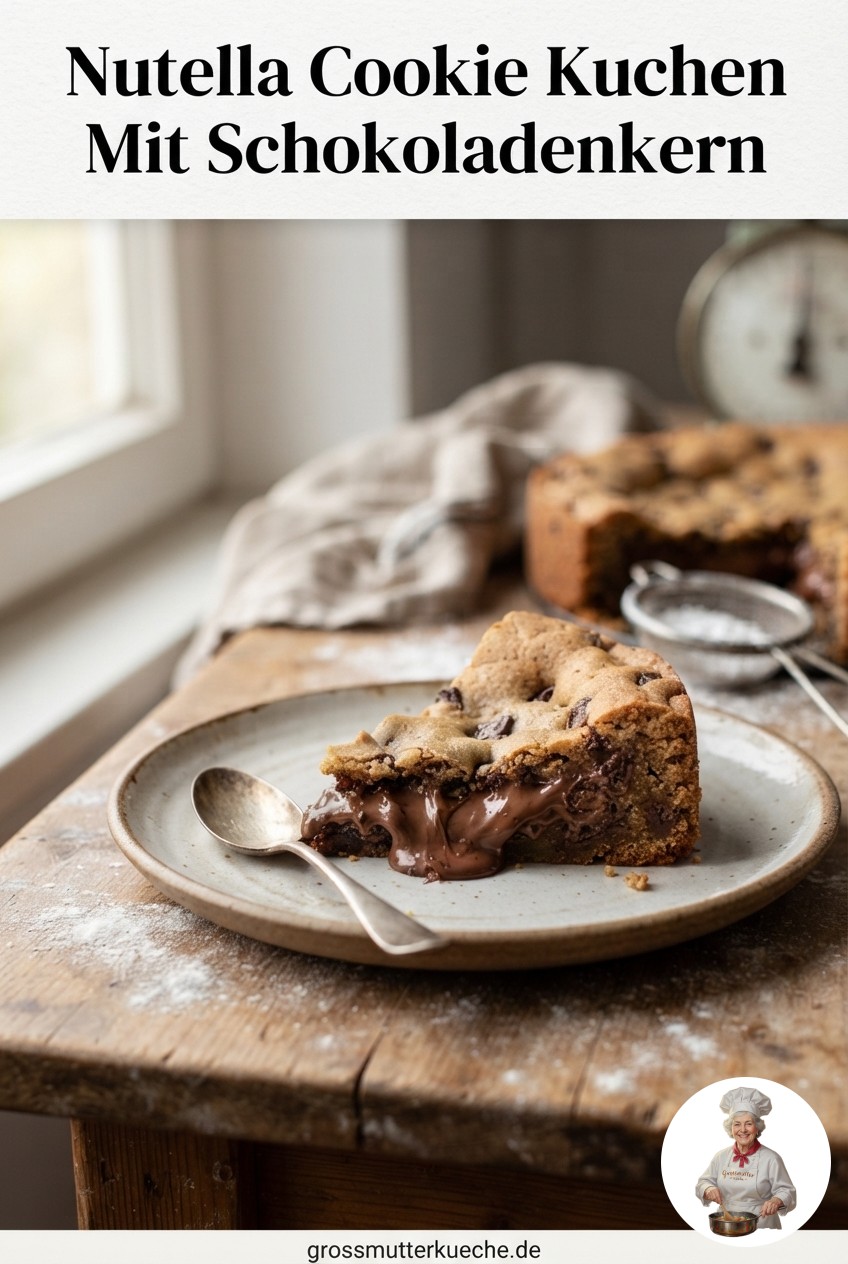 Nutella Cookie Kuchen Mit Schokoladenkern