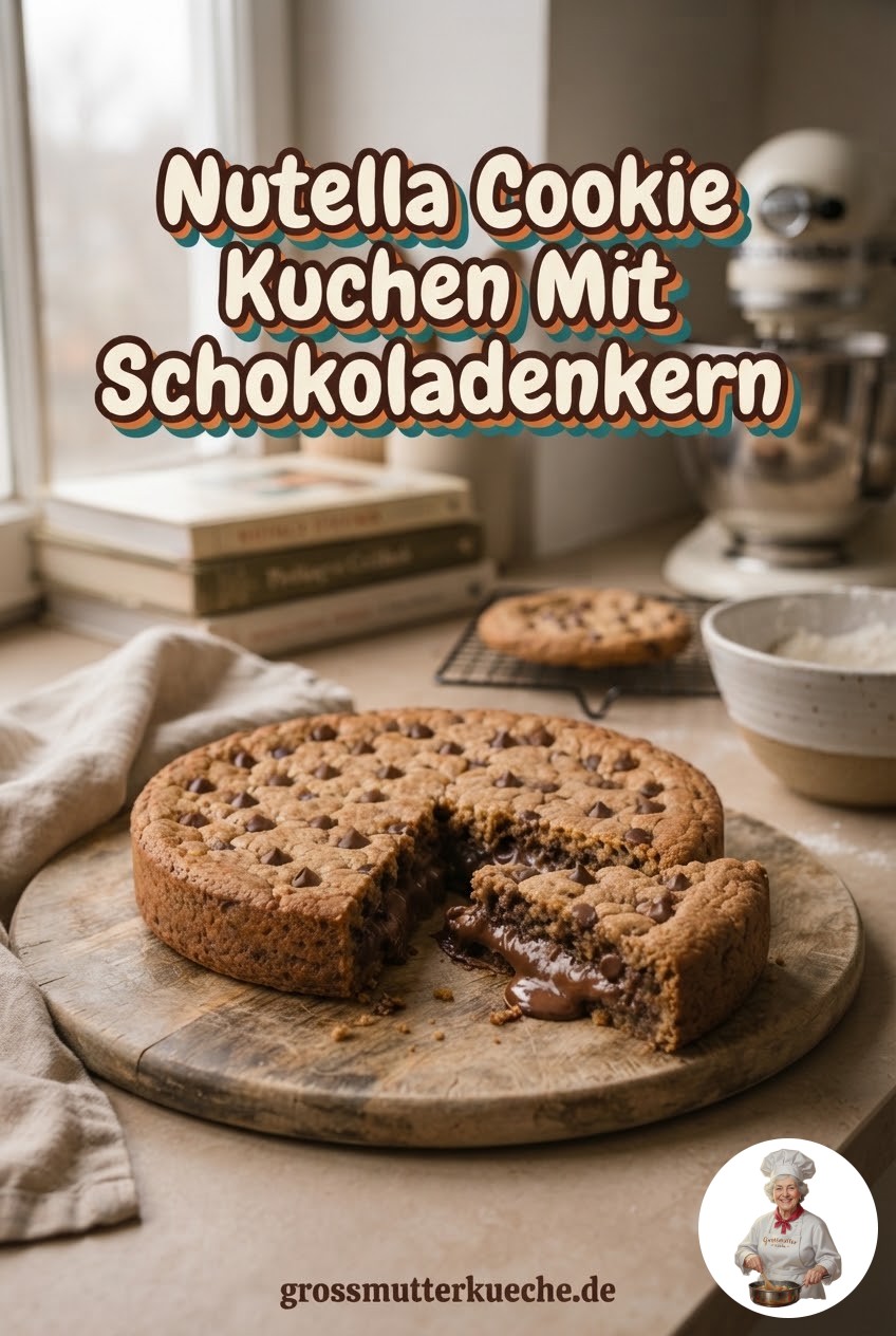 Nutella Cookie Kuchen Mit Schokoladenkern