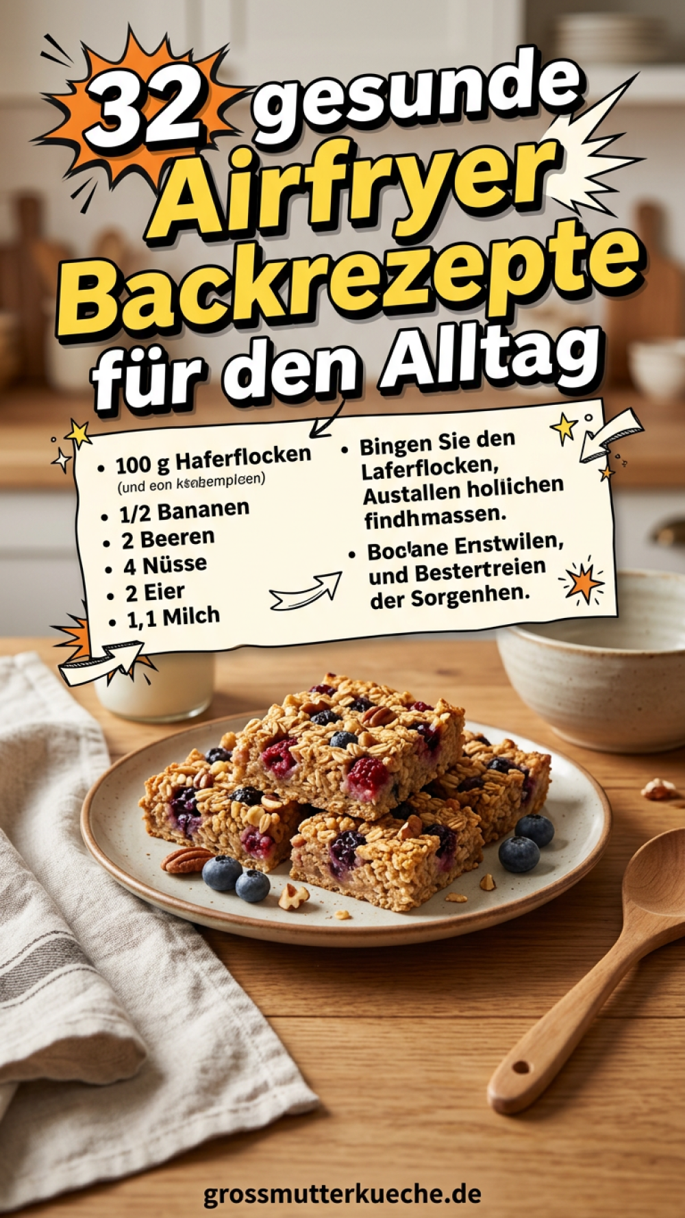 32 gesunde Airfryer Backrezepte für den Alltag