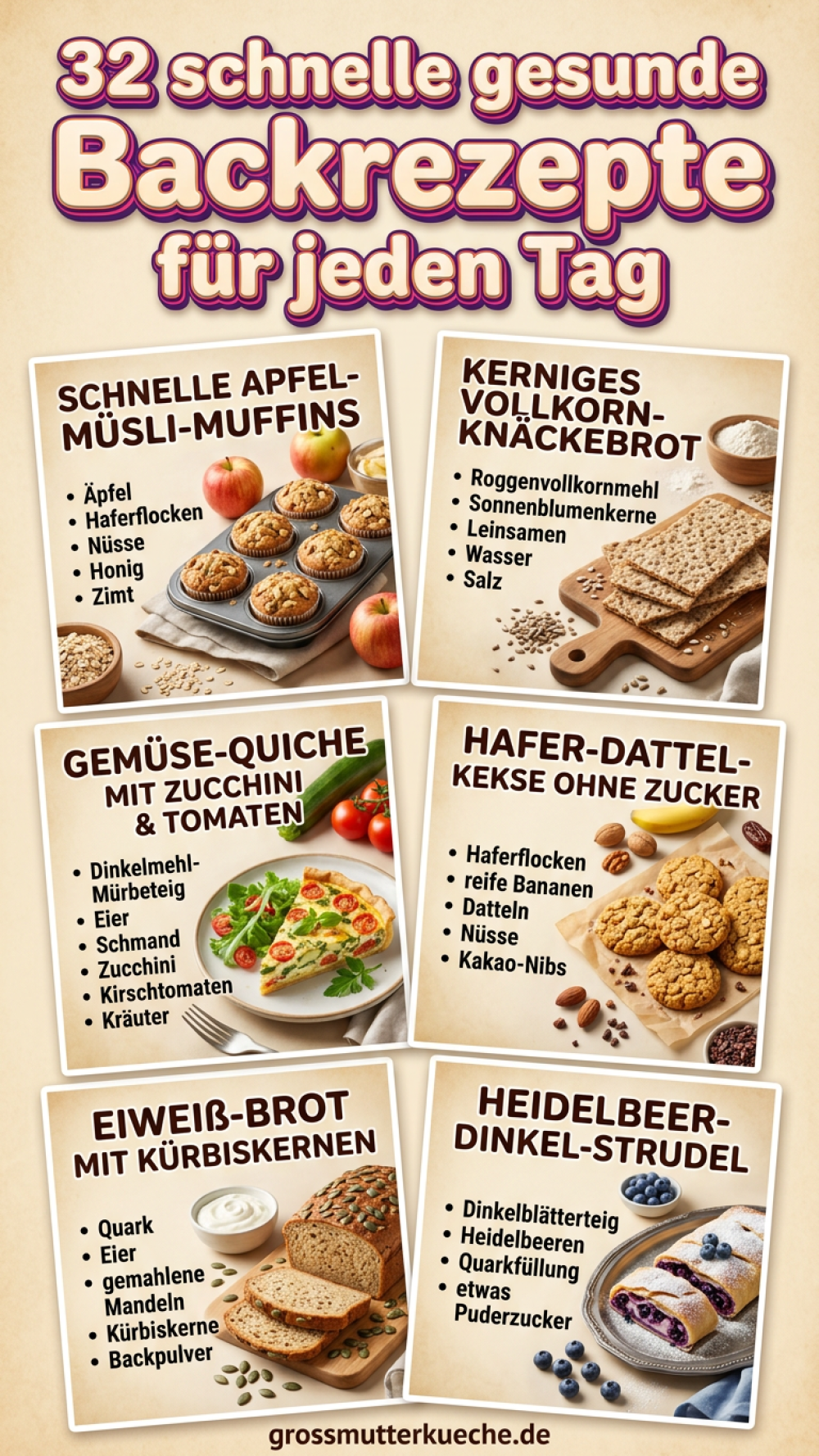 32 schnelle gesunde Backrezepte für jeden Tag