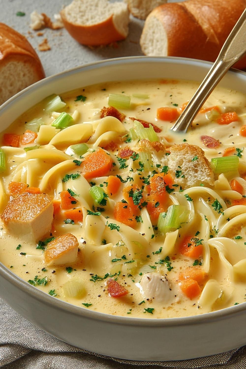 Klassische Nudelsuppe mit Gemüse