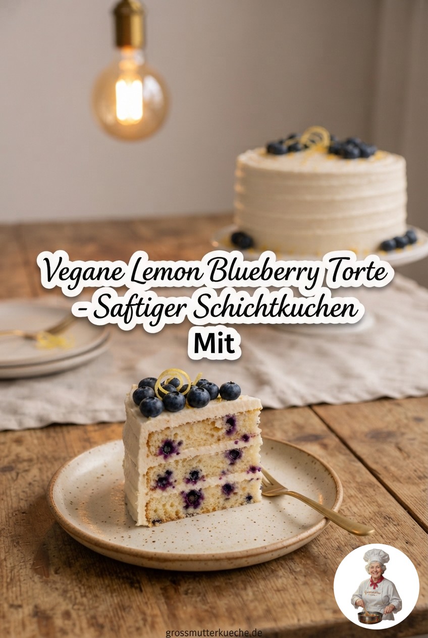 Vegane Lemon Blueberry Torte - Saftiger Schichtkuchen Mit