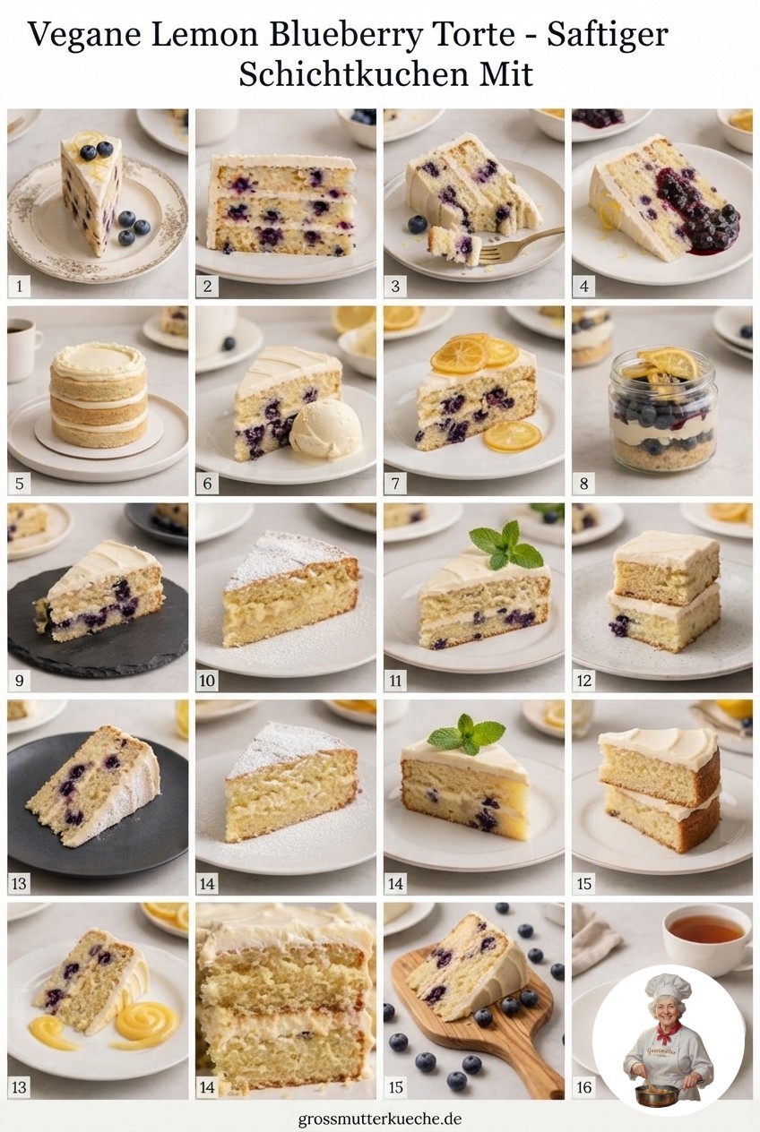 Vegane Lemon Blueberry Torte - Saftiger Schichtkuchen Mit