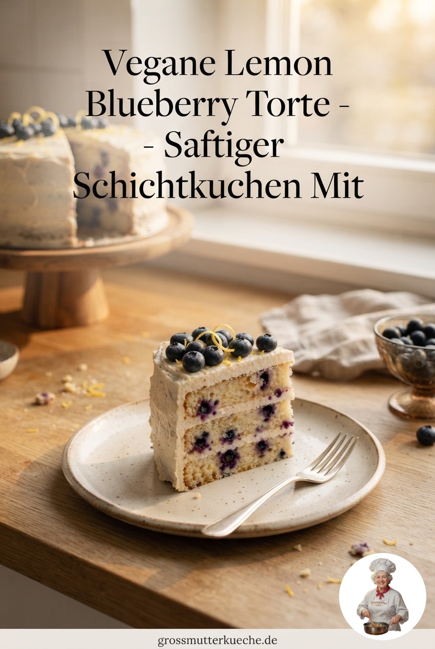 Vegane Lemon Blueberry Torte - Saftiger Schichtkuchen Mit