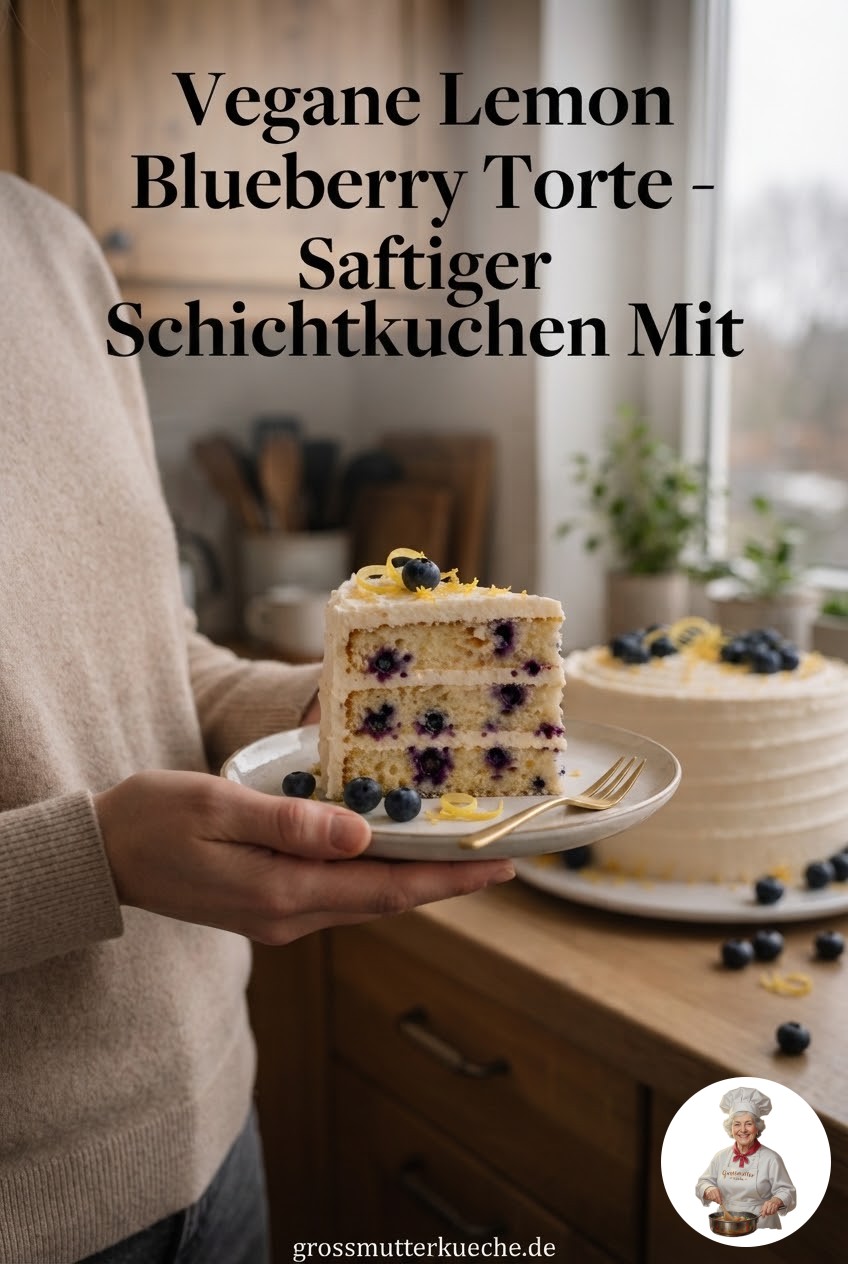Vegane Lemon Blueberry Torte - Saftiger Schichtkuchen Mit
