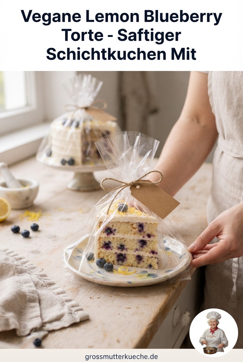 Vegane Lemon Blueberry Torte - Saftiger Schichtkuchen Mit