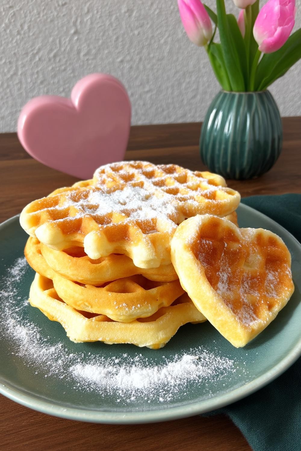 Romantische Herz-Waffeln