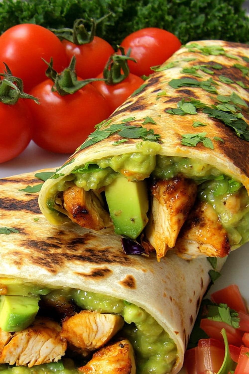 Gegrillte Hähnchen-Avocado Rolle