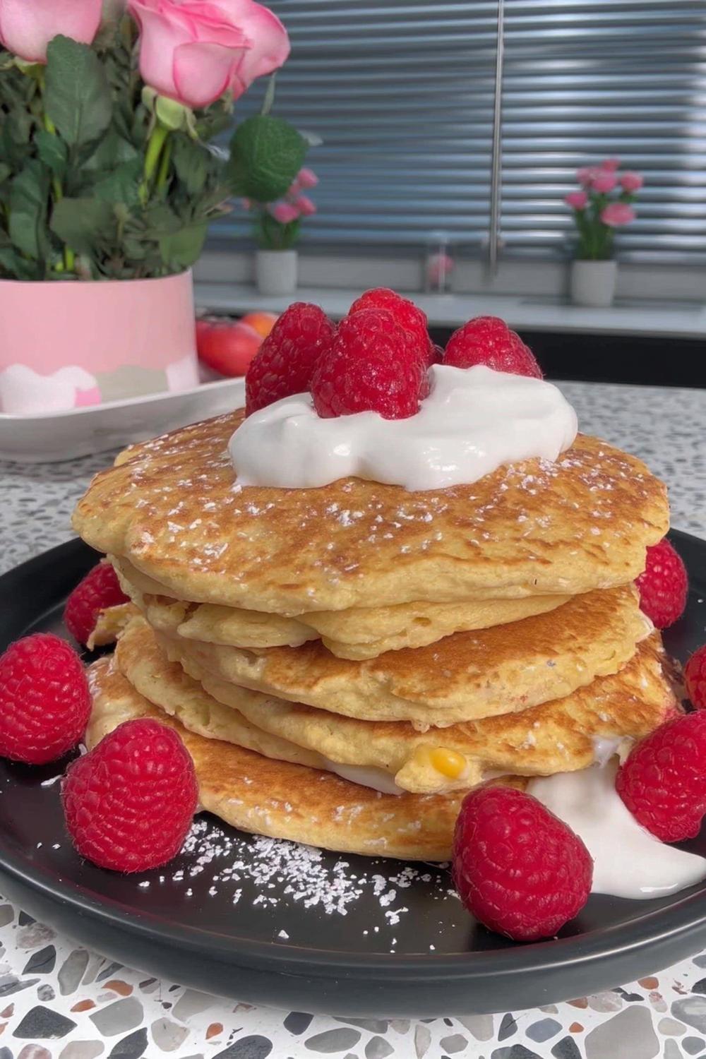 Himbeeren-Sahne-Stapel