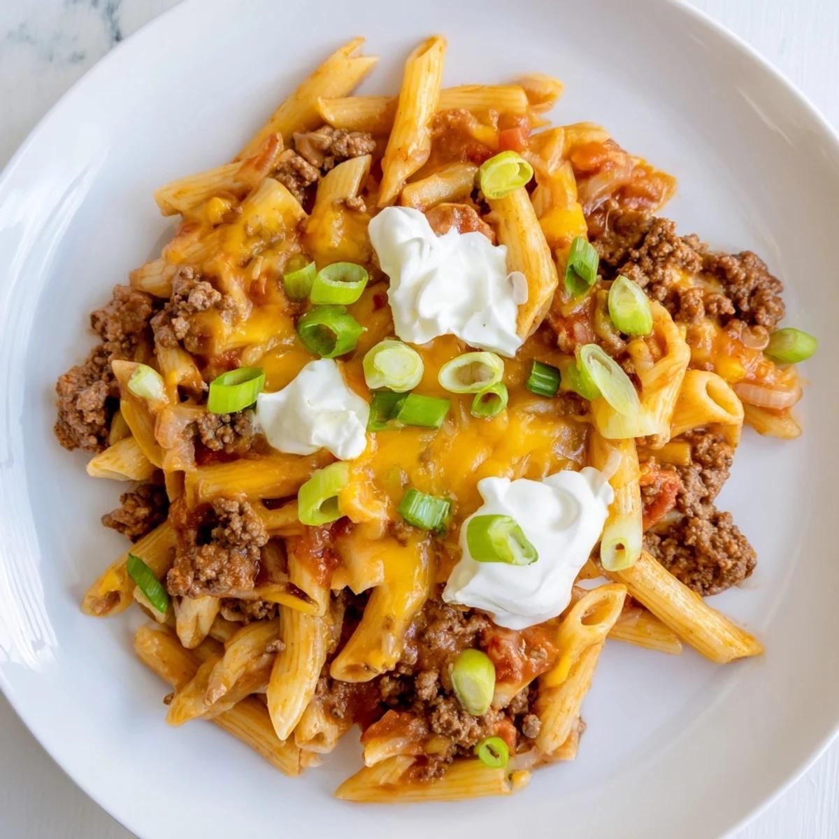 Servierfertige proteinreiche Taco-Pasta