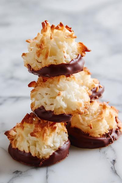 29. Kokos-Makronen für schnelle einfache Rezepte backen mit goldbraunen Spitzen