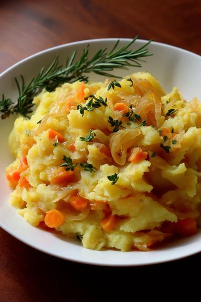 16. Kartoffel-Karotten-Stampf mit gerösteten Zwiebeln for rezepte mit karotten und kartoffeln ideas