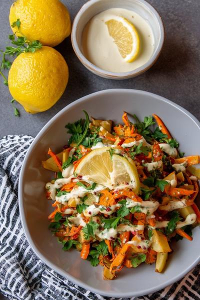 19. Kartoffel-Karotten-Bowl mit Tahini-Zitronen-Sauce for rezepte mit karotten und kartoffeln ideas