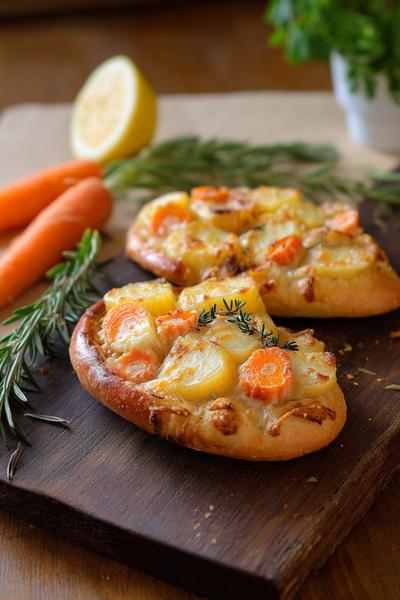 24. Kartoffel-Karotten-Pizza mit Rosmarin und Zwiebeln for rezepte mit karotten und kartoffeln ideas