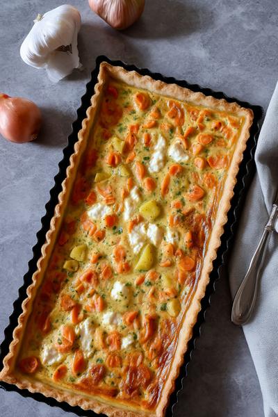 28. Kartoffel-Karotten-Tarte mit Blätterteig und Ziegenkäse for rezepte mit karotten und kartoffeln ideas